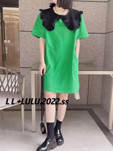 花边领连衣裙,女装连衣裙,LL+