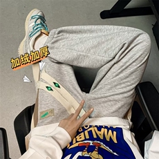 美式复古拼接卫裤男冬季潮牌ins设计感运动裤子宽松束脚休闲裤K62，男装休闲裤，星座310B-1