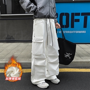 户外防水工装拖地裤保暖银狐绒男美式伞兵裤K1302J加绒-特P50控98图片