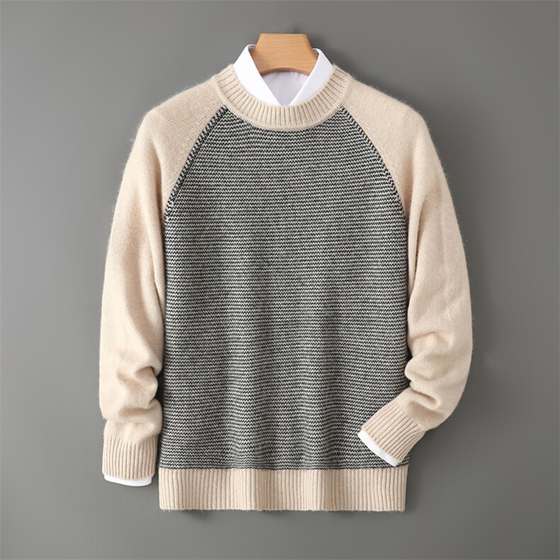 2025年秋季时尚百搭通勤简约休闲茶肩羊绒套衫，男装羊绒套衫，蒙亿羊绒