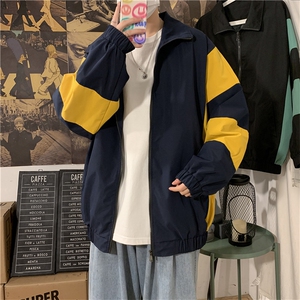 JK3013/P55秋装现货新款撞色港风夹克男女宽松外套大码潮流男上衣图片