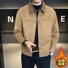 数据麂皮绒外套男2025秋冬季加棉加厚B240-JK8069-1P155，女装短外套，电商B240