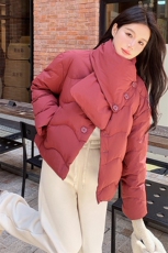 2024冬季白鸭绒短款羽绒服配围巾加厚1D077-6811#-P245-K358，女装羽绒服，蝶眷