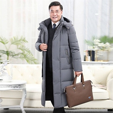 冬装长款过膝加厚中老年白鸭绒羽绒服男爸爸装6577-p130带毛领+10，男装羽绒服，星座1210A