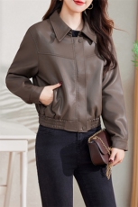 机车小个子皮衣外套女2024春季新款美式港风PU皮夹克短款上衣外搭，女装皮衣，潮流依族