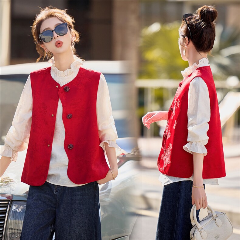 6307新款春装女装百搭马甲圆领马夹外套，女装马甲，微微衣阁