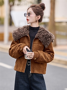 复古毛领短款羽绒服外套女2025冬季新款加厚保暖90白鸭绒内胆夹克图片