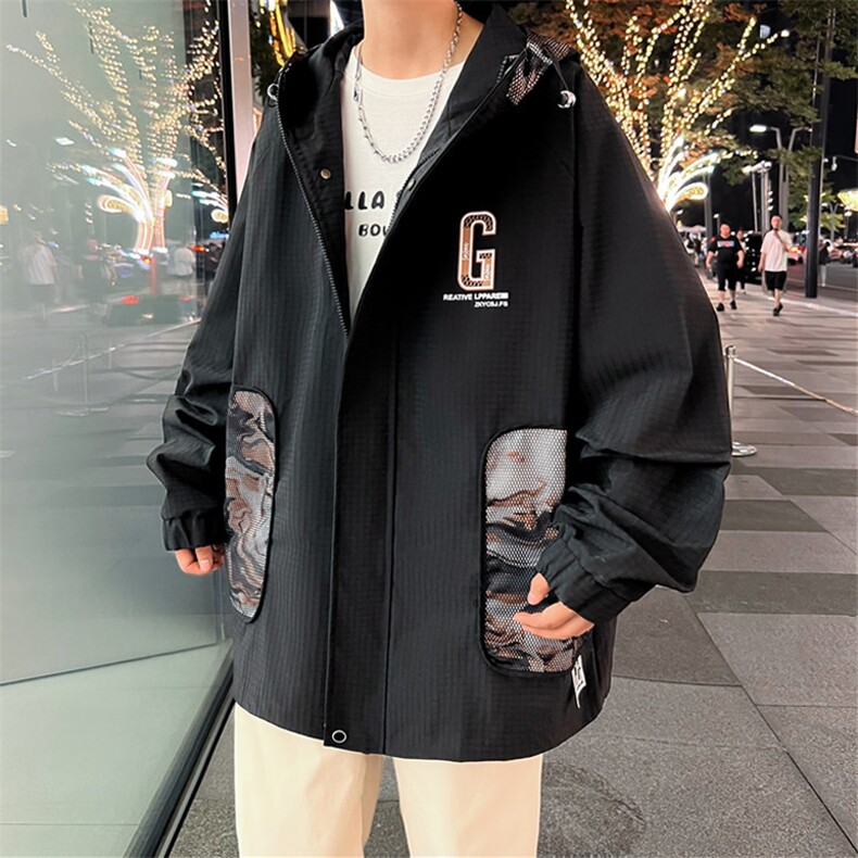 2025新款夹克男生防风时尚拼接宽松外套青少年潮流上衣JK3301-P65,男装夹克,星座1105-2