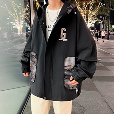 2025新款夹克男生防风时尚拼接宽松外套青少年潮流上衣JK3301-P65，男装夹克，星座1105-2
