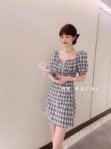 夏季新款格子裙,女装,HEMAIXI 和麥熙