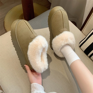 X4432-95加绒雪地靴女2024冬季新款保暖休闲厚底增高棉鞋图片