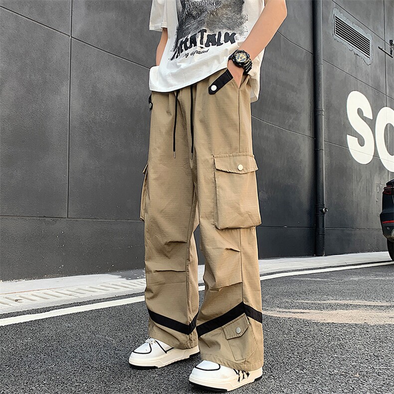 2024春季垂感百搭休闲长裤多口袋阔腿工装裤痞帅现货K7715-P42，男装工装外套，星座512-3