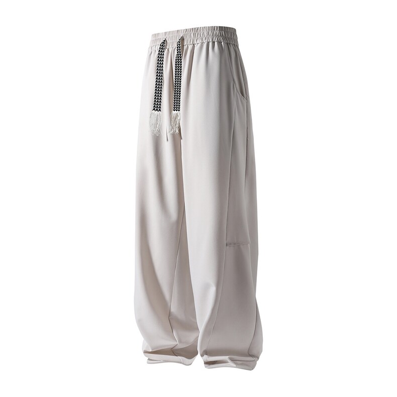 辑明线冰丝褶皱休闲裤K064立体92%聚酯纤维8%氨纶(S-2XL)TP25,男装休闲裤,电商A088