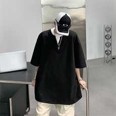2024夏季新款简约百搭假两件短袖设计感潮牌T恤男现货T1769-P34，男装T恤，星座512-4