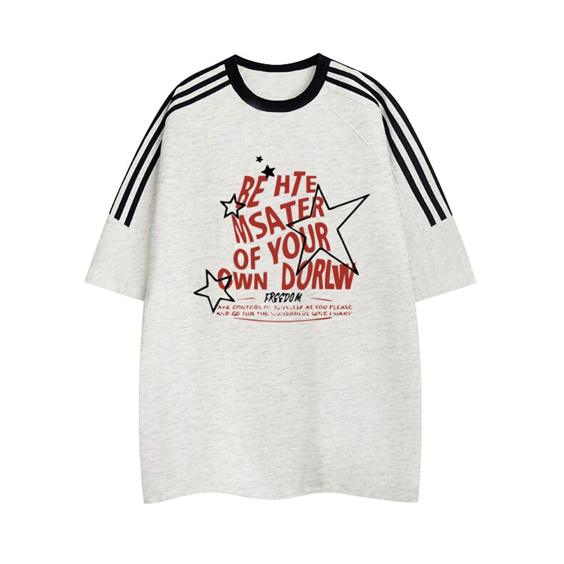 量大优供抖音视频支持得物品质配合二开美式三条杠短袖t恤ZD152,男装T恤,电商A486