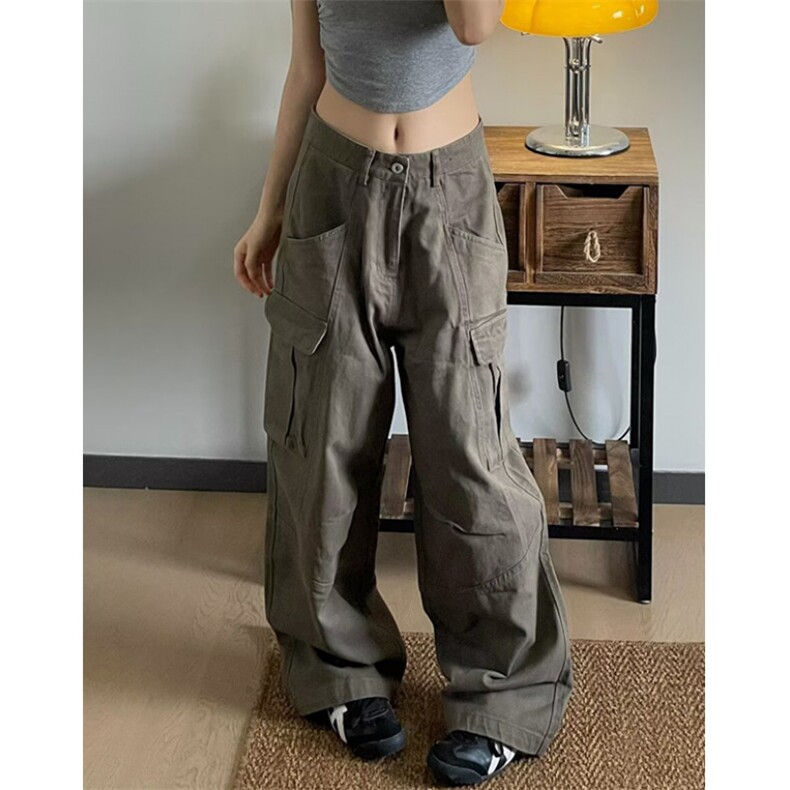 高街阔腿工装裤男潮牌复古做旧褶皱大口袋阔腿休闲裤子KY9256,男装工装外套,星座1116A（原606A-3）