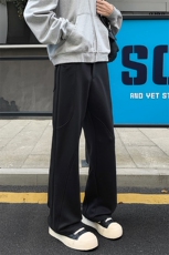灰色休闲卫裤男生秋季慵懒风垂坠高级感拖地裤复古简约修身弯刀裤，男装休闲裤，电商A001-1