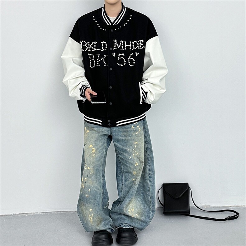 现货 春秋美式复古夹克男棒球服外套潮牌JK0656-P73图片