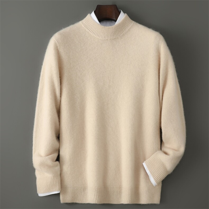 2025百搭时尚一线半高领羊毛衫，男装羊毛衫，千国羊绒