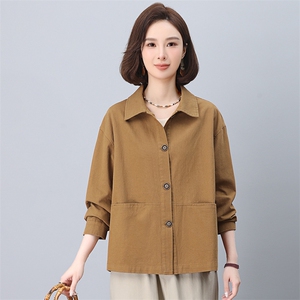 休闲短款外套女春秋2026新款小个子洋气百搭大码宽松中年妈妈上衣图片