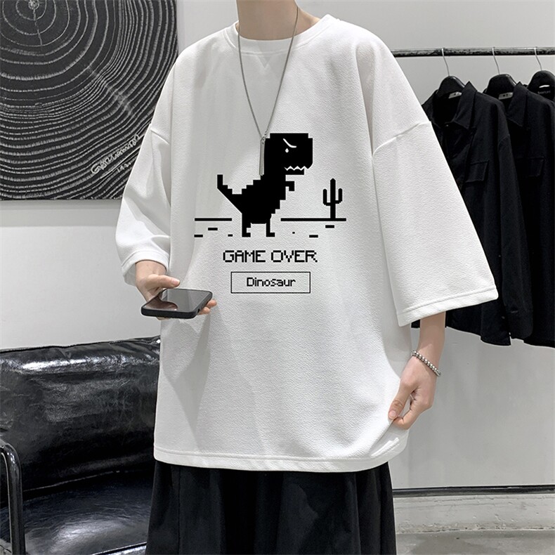 春夏季七分袖t恤男大码五分袖男短袖中袖 Q11315-P30图片