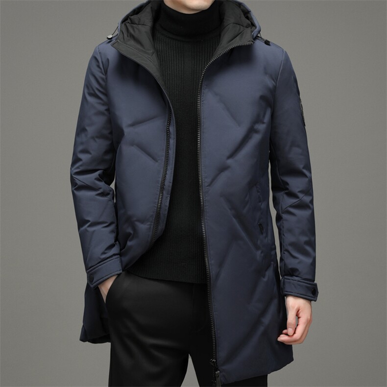 2023冬季中青年连帽白鹅绒羽绒服冬季男装上衣爸爸装ZS21888-P340,男装羽绒服,电商B212（原钱塘6029）