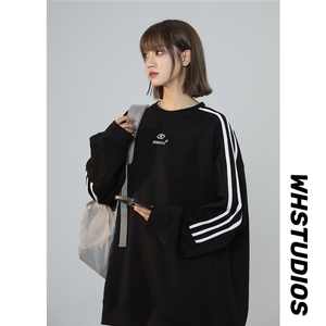 新款长袖卫衣女秋季宽松显瘦慵懒风休闲外套刺绣上衣潮WY271-P48图片