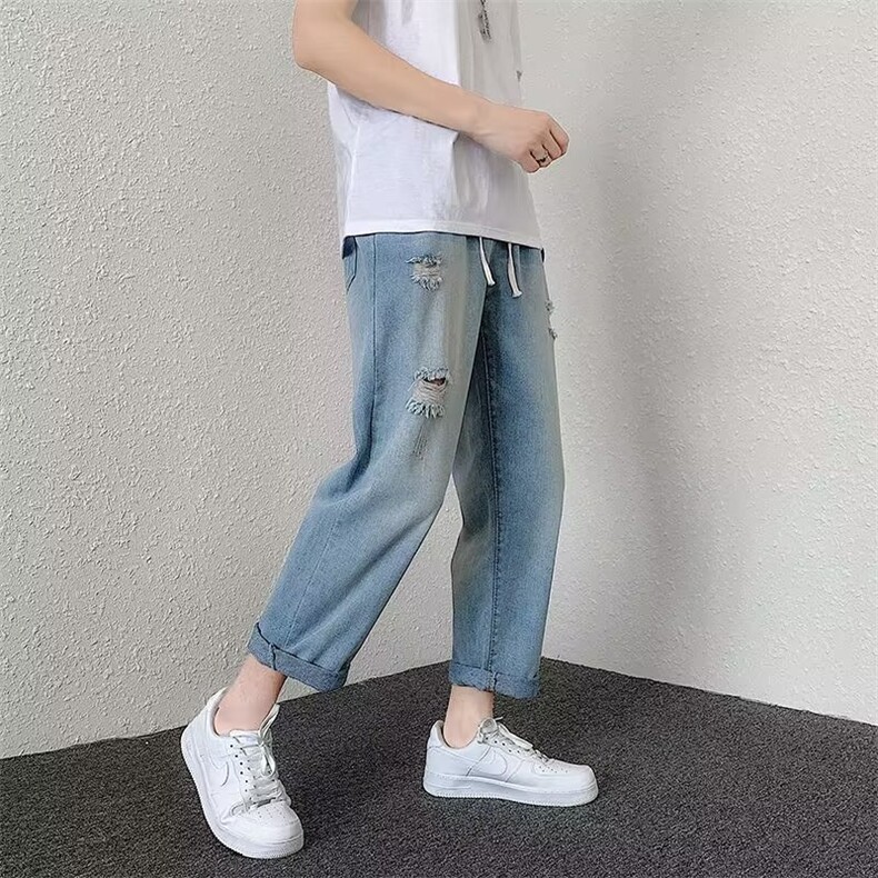 牛仔裤男夏季潮大码休闲裤子NY021P32,男装牛仔裤,星座1116-2