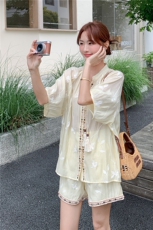 现货主推重工艺刺绣女夏新款休闲减龄穿搭两件套A2601-139-K218，女装套装/套裙，美静678