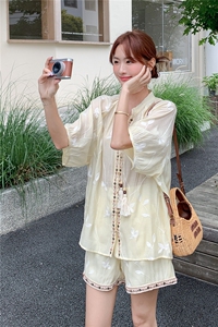 现货主推重工艺刺绣女夏新款休闲减龄穿搭两件套A2601-139-K218图片