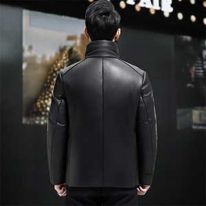 秋冬新款男士真皮羽绒服男面包服立领夹克加厚保暖P660图片