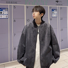 美式高街麂皮绒夹棉加厚棒球服棉衣XZ609-WT2325加棉-P80-控138，男装棉衣，星座609