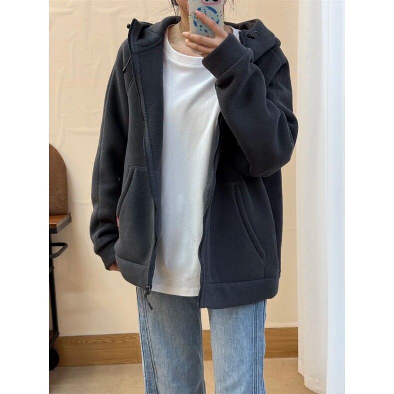 摇粒绒连帽拉链卫衣外套1302-GS02-P55成分100聚酯纤维,女装短外套,星座1302