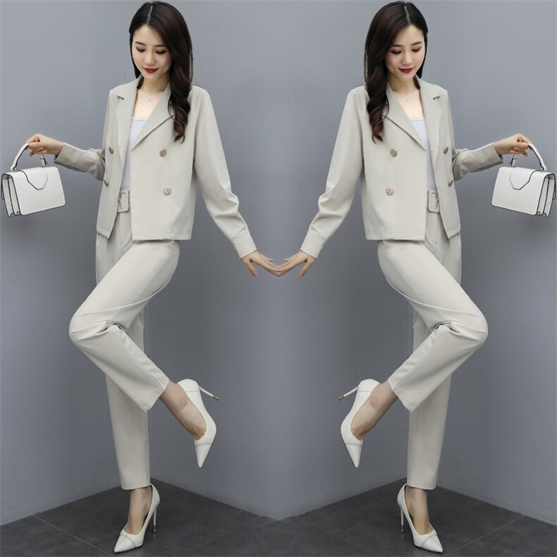 套装/套裙时尚潮流2021年春秋套装纯色简约气质百搭，女装套装/套裙，尚洛菲