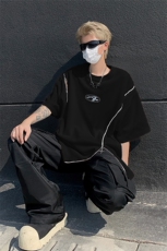 男装不规则解构拉链短袖T恤24夏季新款圆领上衣XZ514-2-20248-P58，男装T恤，星座514-2(原B239)