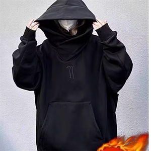 美式重磅高领卫衣男连帽冬季加绒宽松痞帅情侣休闲运动外套ins潮图片