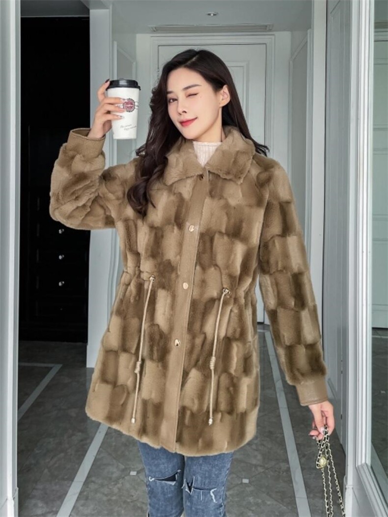 【冬季新款】貂绒贵妃貂皮毛一体长款，其它，笑思源