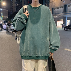 港风潮流ins春季宽松百搭大码圆领套头卫衣23XW99281-特批40，男装卫衣，电商A042