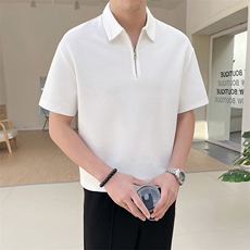 轻熟风~夏季冰丝拉链领T恤衫T2005/P48，男装T恤，电商B331