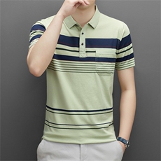 撞色polo衫男士t恤短袖翻领中年时尚商务男夏季体恤衫SQ68376-P51，男装Polo衫，星座1105-3