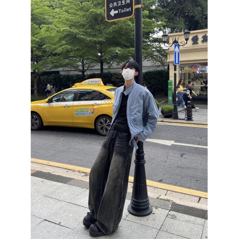 【有货】冰川蓝立领外套男高级感痞帅春秋工装夹克JK7703LL-特P65,男装夹克,星座1007（原301D）