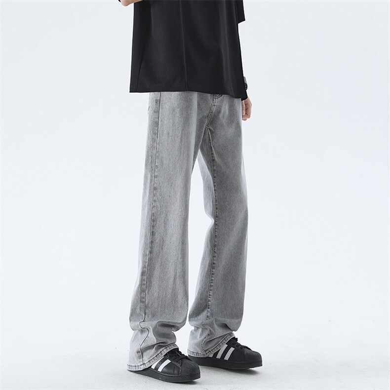 美式复古高弹软牛仔窄筒休闲长裤子牛仔裤灰色K8470-P28【特价】图片