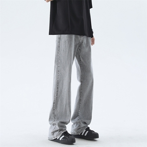 美式复古高弹软牛仔窄筒休闲长裤子牛仔裤灰色K8470-P28【特价】图片
