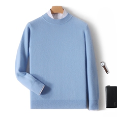 秋冬季新款舒适时尚百搭男士加厚半高领羊绒衫男装，男装羊绒套衫，绒韵雅