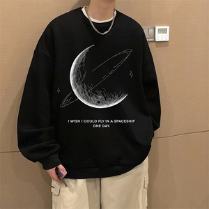 月球圆领卫衣男大码加厚长袖t恤男2024春S6246-P28图片