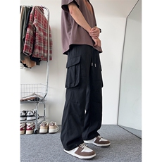 港风大码宽松休闲裤长裤工装裤直筒裤A014-DY25018-P50控68，男装工装外套，电商A014