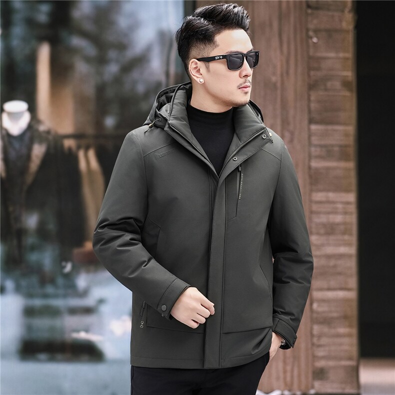 2025一衣三穿短款羽绒服新款中年男士脱卸鹅绒90绒子鹅绒服外套,男装羽绒服,钱塘723