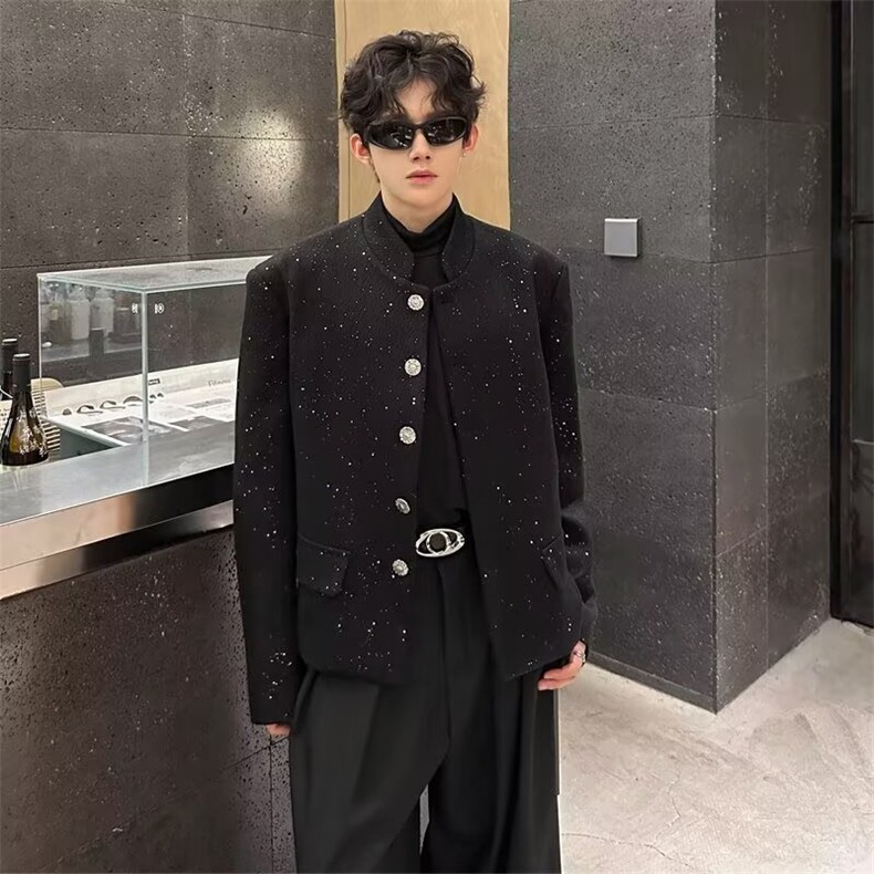 1506/QXZ390/P66韩版潮流宽松港风西装外套男春秋百搭休闲西服,男装西服套装,星座1506