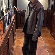 得物品质秋男行政夹克衫拉链字母刺绣有垫肩外套JK769P75，男装夹克，星座1013-1