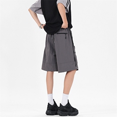 夏季2025新款冰丝侧边拉链大口五分裤袋速干宽松短裤K1279P45控78，男装牛仔裤，星座906-1（原电商a316-2）